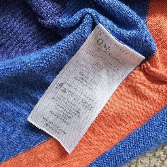 One teaspoon orange blue striped scoop neck sweater Size s - Picture 5 of 5